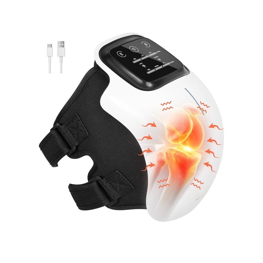 Knee Massager Unisex OS KneeRelief White 3-in-1 Infrared Heat Vibration Norelie